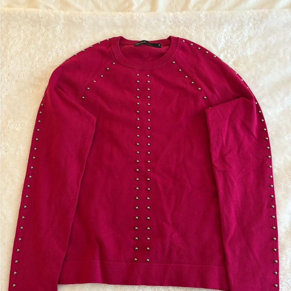 Karen Millen Fuchsia Sweater with Stud Accents